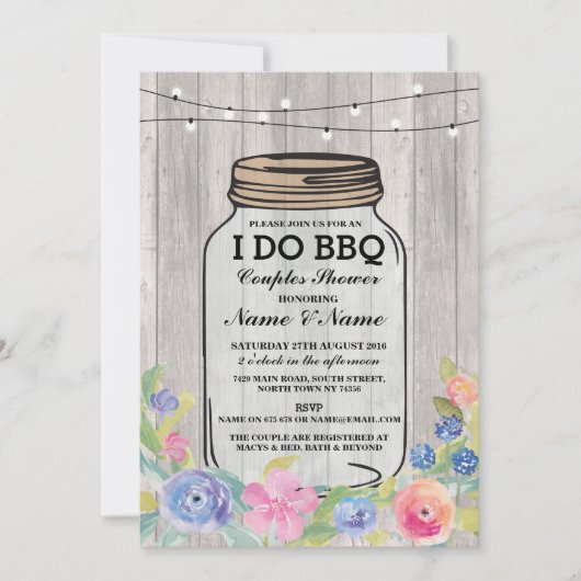 I DO BBQ婚約パーティカップルシャワー招待状 招待状 (正面)