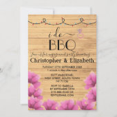 I DO BBQ婚約パーティストリングライト素朴 招待状 (正面)