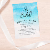 I Do BBQ婚約パーティブルースカイウォーターカラー 招待状