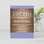 I DO BBQ婚約パーティブルーチェック招待状 招待状 (スタンド正面)