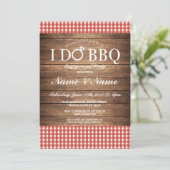 I DO BBQ婚約パーティレッドチェック招待状 招待状 (スタンド正面)