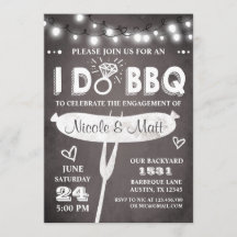 I Do BBQ婚約パーティ招待状リハーサル