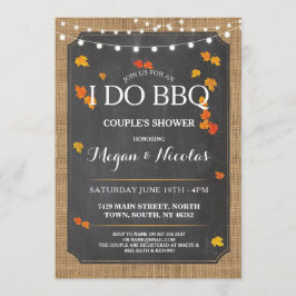 I DO BBQ婚約秋チョーク素朴パーティー招待状 招待状