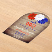 I Do BBQ愛国的フローラポスト結婚ズ アクリル招待状 (レイダウン)