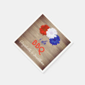 I Do BBQ愛国的フローラ スタンダードカクテルナプキン (角)