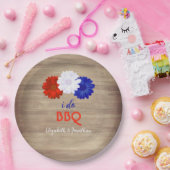 I Do BBQ愛国的フローラ ペーパープレート (パーティー)