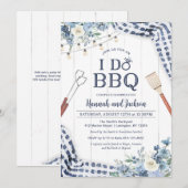 I Do BBQ招待状とネイビーとライトブルー 招待状 (正面/裏面)