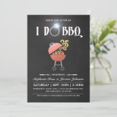 I Do BBQ招待状-チャルクボードダイヤモンドリングや輪 招待状 (スタンド正面)