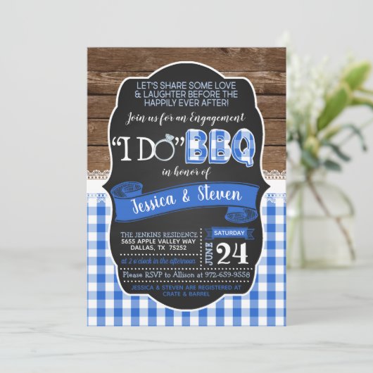 I Do BBQ招待状 – 青 招待状 (スタンド正面)