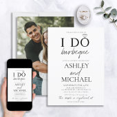 I DO BBQ白黒フォトカップルのシャワー 招待状