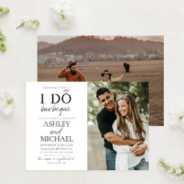 I Do BBQ白黒2フォトスシンプルクリプトシャワー 招待状