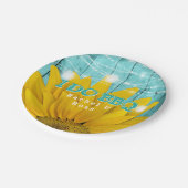 I Do BBQ紙プレートヒマワールカップルシャワー ペーパープレート (アングル)