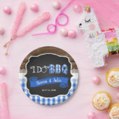 I Do BBQ紙プレートブルー ペーパープレート (パーティー)