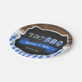 I Do BBQ紙プレートブルー ペーパープレート (アングル)