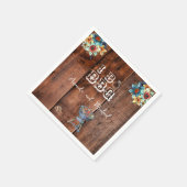 I Do BBQ素朴婚約パーティカップルシャワー スタンダードカクテルナプキン (角)