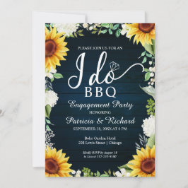 I Do BBQ素朴婚約パーティ招待状 案内状