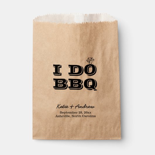 I Do BBQ結婚式の引き出物または器具ホルダー フェイバーバッグ (正面)