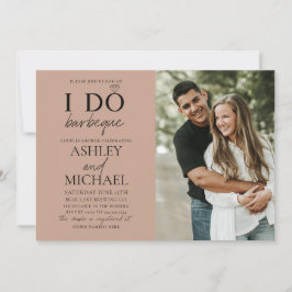 I Do BBQ赤面ブラウン2シンプルフォトScript Shower 招待状