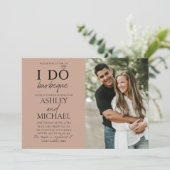 I Do BBQ赤面ブラウン2シンプルフォトScript Shower 招待状 (スタンド正面)