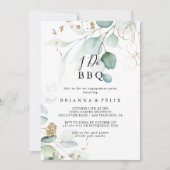 I Do BBQ金ゴールドユーカリ婚約パーティ 招待状 (正面)