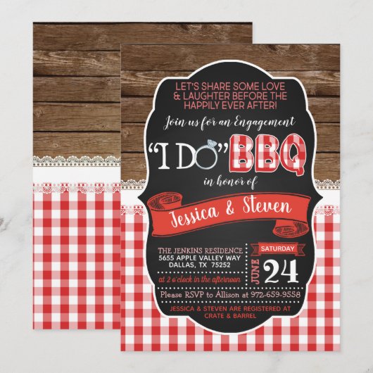 I Do BBQ のご招待 招待状 (正面/裏面)