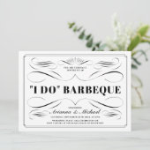 I Do BBQ の招待状 - オーダーメイドの色のスクロールワーク 招待状 (スタンド正面)