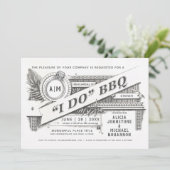 I Do BBQ の招待状 | リハーサルディナー | ヴィンテージ 招待状 (スタンド正面)