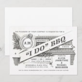 I Do BBQ の招待状 | リハーサルディナー | ヴィンテージ 招待状 (正面/裏面)