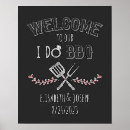 I Do BBQ ウェディングシャワー 婚約パーティー歓迎 ポスター
