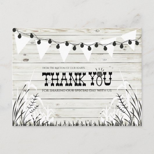 I Do BBQ ウッド テクスチャー 感謝の気持ち ポストカード (正面)