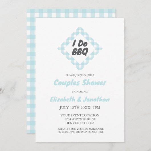 I Do BBQ – カップルのシャワー 招待状 (正面/裏面)