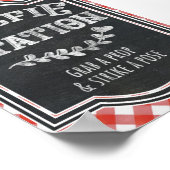 I Do BBQ カップルの婚約パーティーセルフィーステーション ポスター (角)