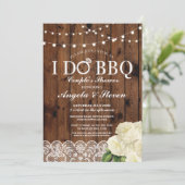 I DO BBQ カップルシャワーのストリングライト ローズ 招待状 (スタンド正面)