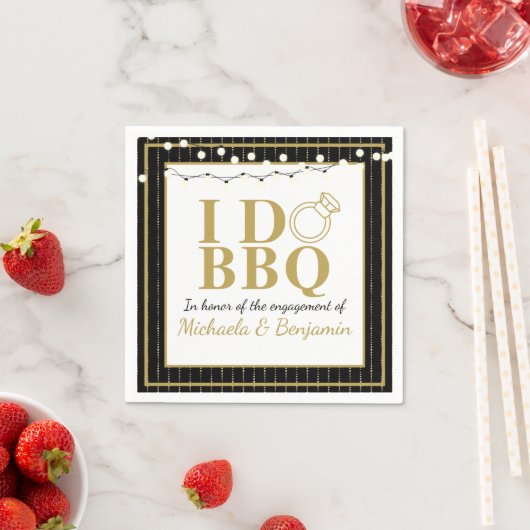 I Do BBQ カップルシャワー・エンゲージメントパーティー スタンダードカクテルナプキン (インサイチュ)