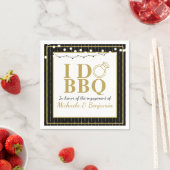 I Do BBQ カップルシャワー 婚約パーティー スタンダードカクテルナプキン (インサイチュ)