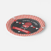 I DO BBQ カップル 結婚 婚約 赤 黒板 ペーパープレート (アングル)