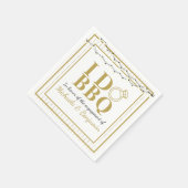 I Do BBQ ゴールドエンゲージメントパーティー カップルシャワー スタンダードカクテルナプキン (角)