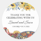 I Do BBQ サンキュー ラスティックエンゲージメントパーティー ラウンドシール (正面)