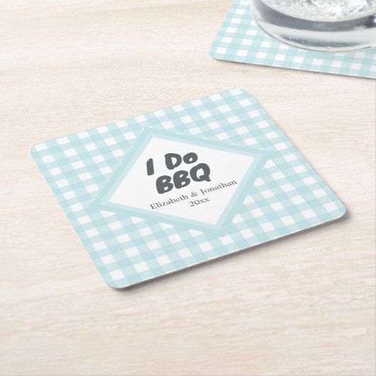 I Do BBQ スクエアペーパーコースター (アングル)