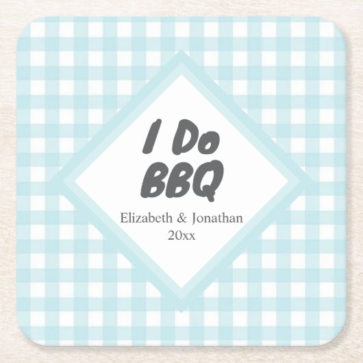 I Do BBQ スクエアペーパーコースター (正面)