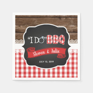 I Do BBQ ナプキン - 赤 スタンダードカクテルナプキン