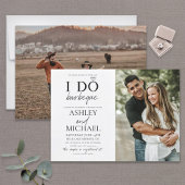 I Do BBQ ブラック＆ホワイト 2 フォト シンプル スクリプト シャワー 招待状