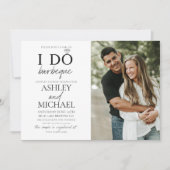 I Do BBQ ブラック＆ホワイト 2 フォト シンプル スクリプト シャワー 招待状 (正面)