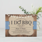 I DO BBQ ブルーエンゲージメント カップルシャワー 招待状 (スタンド正面)