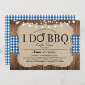 I DO BBQ ブルーエンゲージメント カップルシャワー 招待状 (正面/裏面)