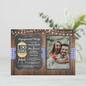 I DO BBQ ブルーゴールドチョーク カップルシャワー写真 招待状 (スタンド正面)