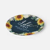 I Do BBQ ラスティックなひまわりエンゲージメントパーティー ペーパープレート (アングル)