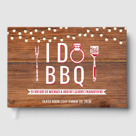 I Do BBQ ラスティックエンゲージメントパーティー カップルシャワー ゲストブック