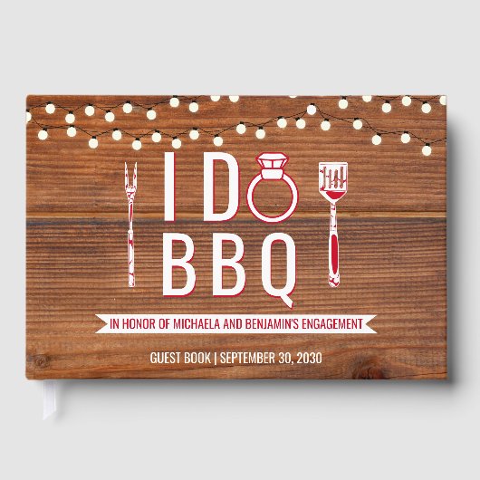 I Do BBQ ラスティックエンゲージメントパーティー カップルシャワー ゲストブック (正面)