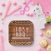 I Do BBQ ラスティックエンゲージメントパーティー カップルシャワー ペーパープレート (パーティー)